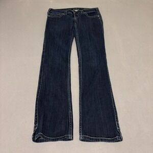 Silver Jeans McKenzie Womens Slim Bootcut 29X34 Dark Wash Contrast Stitch